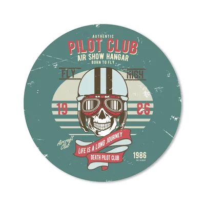 Produktbild von MuchoWow® Mauspad Mousepad Totenkopf - Helm - Pilot - Retro 30x30 cm - Mousepads - Maus Mat - Pad - Mausunterlage - Tischunterlage - Schreibtischmatten