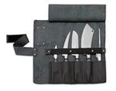 Obrázok produktu pre F.DICK Leder Rolltasche 1905 5-tlg schwarz Messerset inkl. Messer - 8196800-01