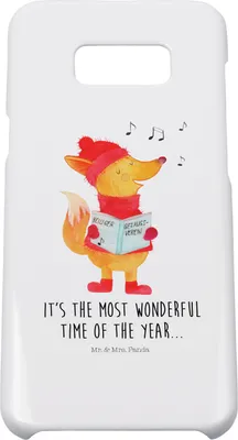 Produktbild von Mr. & Mrs. Panda Samsung Galaxy S8 plus Handyhülle  Fuchs Sänger - Weiß - Geschenk, Winter, Handy, Case, Weihnachtslieder, Cover, Hülle, Weihnachten, Singen