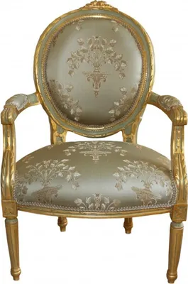 Image de Casa Padrino Baroque Médaillon Salon Chaise Vert motif / Or modèle Versailles - Meubles de style antique
