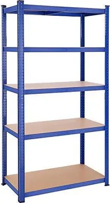 Obrázek produktu pro Pětipatrový Regál, Ocelový Regál, Montáž Bez Použití Nářadí, Pro Garáž, Kůlnu, Nosnost 600 Kg, 50 X 100 X 200