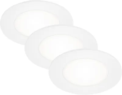 Productafbeelding van Di-Ka LED inbouwspot, slank model, set van 3, wit, Ø 8,6 cm, 3W, neutraal wit licht