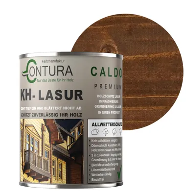 Produktbild von Contura KH Lasur 1Liter 3in1 Holzlasur Holzschutzlasur UV- Holzschutz Holzöl Dünnschichtlasur - R08011 Kastanie (Braun)