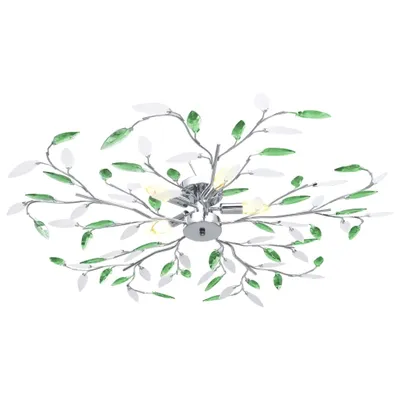 Zdjęcie produktu dla Lampa Sufitowa, Listki Z Kryształków Akrylowych, 5 Żarówek E14 Lumarko!