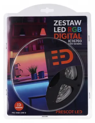 Immagine prodotto di Prescot, striscia LED digitale RGB, set da 5 metri, con alimentatore e controller