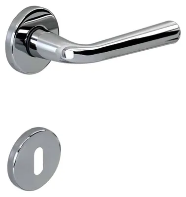 Productafbeelding van Binnen deurklink (set) van zamac met een glanzende chroomafwerking