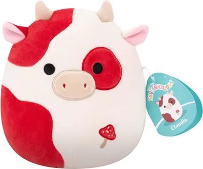 Produktbild von Jazwares Squishmallows Kuscheltier Plüsch – Claudio die rote Pilzkuh – 19 cm