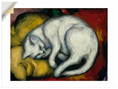 Produktbild von ARTland Wandbild, selbstklebend Die weisse Katze. 1912 Größe: 40x30 cm