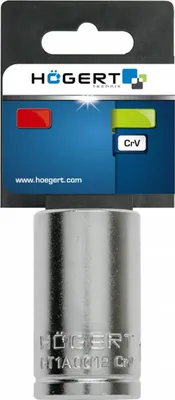 Produktbild von Högert Technik Sechskantsteckschlüssel 1/4", 12 mm, CrV, DIN 3124, AS-drive, HT1A012