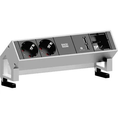 Produktbild von BACHMANN DESK2 2x Schutzkontakt 1x USB-Charger 1x ABD GST18, weiß