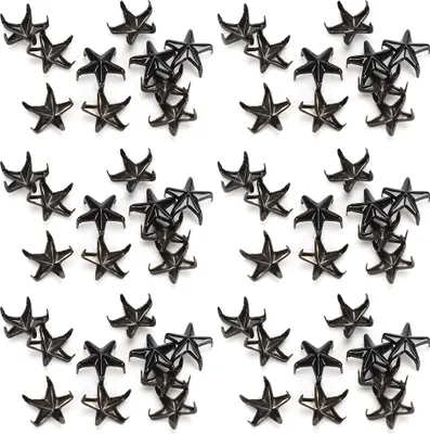 Produktbild von 200pcs Star Nieten 5 -poinzierter Klauennägel DIY -Taschen Hüte Dekoration Zubehör 10mmblack