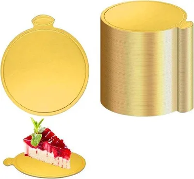 Immagine prodotto di Basi per torte gialle in metallo per torte e dessert - 100 pezzi - 9 cm