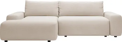 Produktbild von Linke Ecke Schlafsofa aus strukturiertem Stoff beige - DAVISO