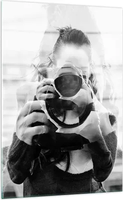 Produktbild von Bilder auf glas - Einteilig - Fotograf Schwarzweiß Doppel - 70x100cm - Glasbilder - Wandbilder - Bilder - Wanddekoration aus Glas - Glas Bilder - Wandbild auf Glas - GPA70x100-4586