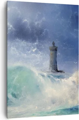 Produktbild von Bild auf Leinwand - Leinwandbild - Einteilig - Leuchtturm Meer - 70x100cm - Wand Bild - Wanddeko - Wandbilder - Leinwanddruck - Kunstdruck - Wanddekoration - Leinwand bilder - Wandbild - PA70x100-3576