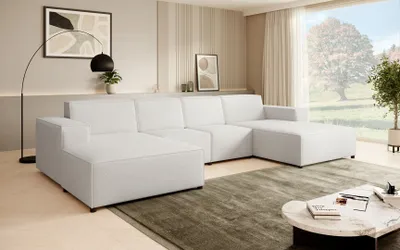 Produktbild von Ecksofa PEDRO U, breite Ottomane, Farbe: Beige (Raven22)