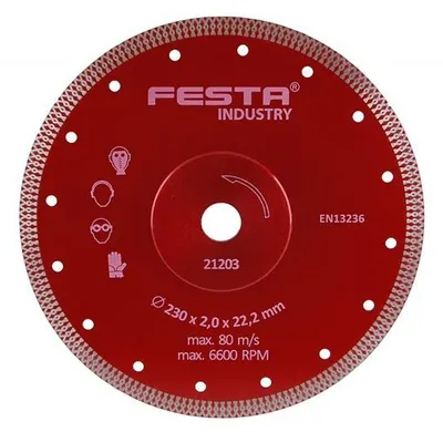 Productafbeelding van Diamantzaagblad FESTA INDUSTRY, 230x2x22.2mm, artikelnummer 21203