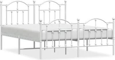 Obrázek produktu pro vidaXL Postel s čelem a nohou kovová bílá 140x200 cm