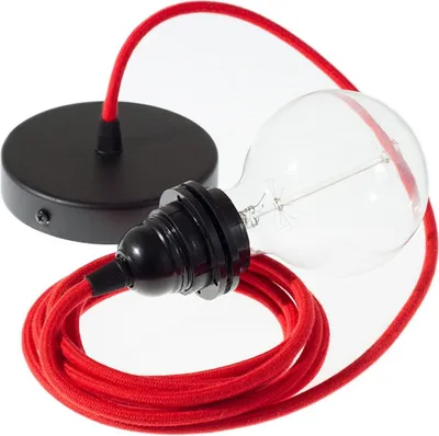 Produktbild von Creative Cables Rc35 Diy 50 Cm Hängeleuchte Pendel Für Lampenschirm Rot Rot One Size