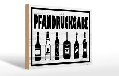 Produktbild von Holzschild Hinweis 30x20cm Pfandrückgabe