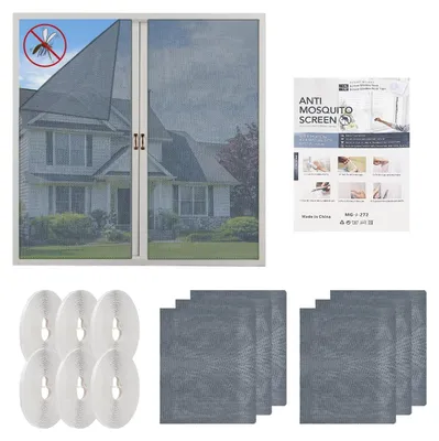 Zdjęcie produktu dla Zestaw 6 siatek przeciwko owadom - 130 x 150 cm, kolor szary