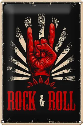 Produktbild von Blechschild Retro 20x30cm Rock & Roll Musik
