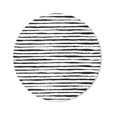 Produktbild von MuchoWow® Mauspad Mousepad Schwarz - Streifen - Weiß - Design 20x20 cm - Mousepads - Maus Mat - Pad - Mausunterlage - Schreibtischmatte