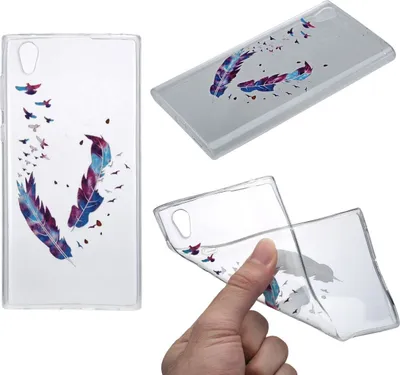 Produktbild von Henna Cover für Sony Xperia XA1 Case Schutz Hülle Silikon Federn Bunt