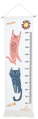 Zdjęcie produktu dla Miarka wzrostu na ścianę płócienna z frędzlami, do 160 cm wzrostu, 40 x 140 cm