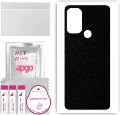 Produktbild von apgo Rückseite Schutzfolie, Skin, kompatibel mit Motorola Moto G60s, Hinten Displayschutzfolie aus Vinylfolie, kratzfest, einfache Montage - Mattschwarz
