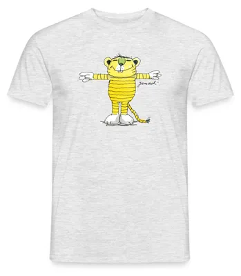 Produktbild von Spreadshirt Janosch Tiger Pose Männer T-Shirt, XXL, Grau meliert