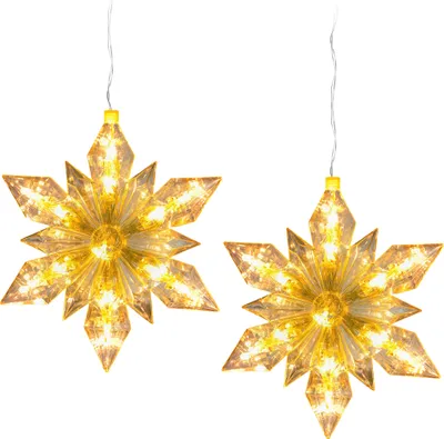 Immagine prodotto di 3.11 stelle di Natale set di 2 - 25 LED bianco caldo ciascuna / circa 23,5 x 23,5 cm ciascuna - stella per interni con timer