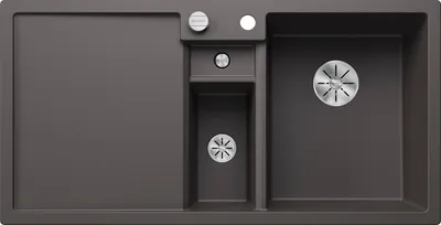 Immagine prodotto di BLANCO COLLECTIS 6 S, SILGRANIT® PuraDur®, grigio roccia, lavabo a destra, con comando di scarico a distanza