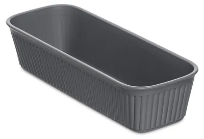 Slim Organizer aus Polypropylen, BPA-frei, grau, 9x24x5,6 cm