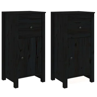 Obrázek produktu pro vidaXL Příborníky 2 ks Černá 40x35x80 cm Borovicový masiv