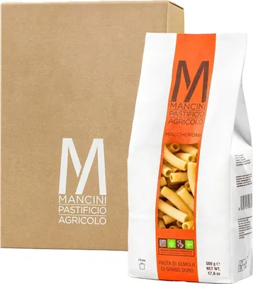 Produktbild von Mancini Pastificio Agricolo - Maccheroni - Italienische handwerkliche Nudeln - 12 x 500 g