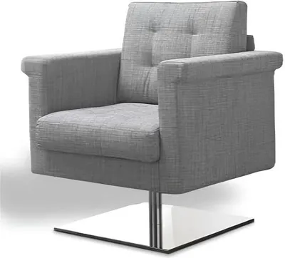 Produktbild von Design Couch Lounge Textil Sitzer Grau Möbel Einsitzer Sessel Stoff Relax Sitz