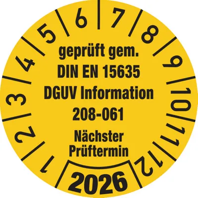 Produktbild von Dreifke® Jahresprüfplakette, DGUV Information 208-061, Ø 30 mm - 30 mm Folie ...