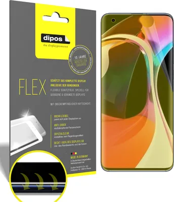 Produktbild von 3x Schutzfolie für Xiaomi Mi 10 Folie, 100% Displayabdeckung, dipos Flex