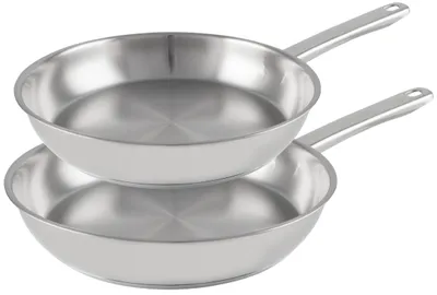 Productafbeelding van Cookinglife Koekenpannenset Superior Triply RVS 2-Delig ø 24 & 28 cm - geschikt voor alle warmtebronnen - zonder anti-aanbaklaag