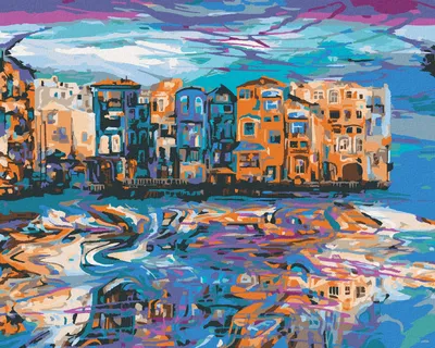 Produktbild von Zuty - Malen nach Zahlen - SPIEGELUNG DER STADT IM WASSER, 40x50 cm, ohne Keilrahmen