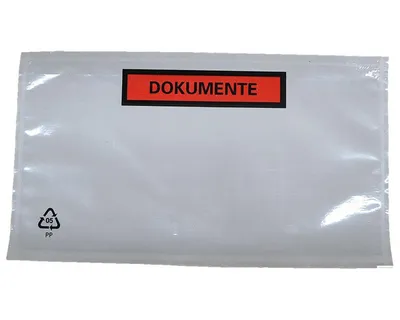 Produktbild von 1000x Dokumententaschen Begleitscheintaschen *Dokumente* DIN Lang 235x130mm