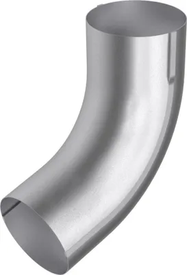A single metal pipe elbow on a white background.