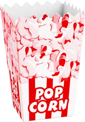 Obrázok produktu pre Krabica na popcorn Vrecká na popcorn 100 kusov 7 x 11,5 x 9 cm Červená