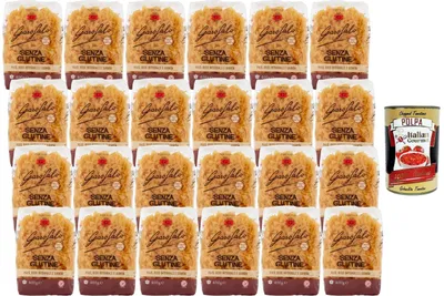 Produktbild von Italian Gourmet Glutenfreie Farfalle Pasta – 24 x 400 g (9,6 kg) Mais, Vollkornreis & Quinoa, italienische Nudeln ohne Gluten, Schmetterlingsnudeln, für Pasta Salat & Saucen + Italian Gourmet Polpa