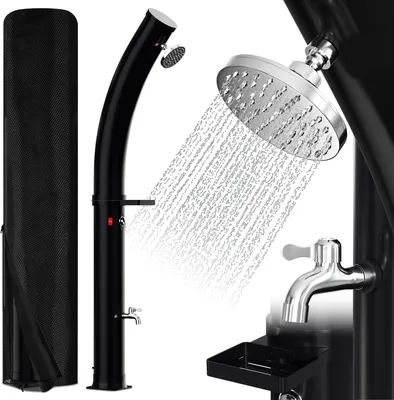 Image de TolleTour 35L Douche solaire Douche de jardin Douche de piscine Douche extérieure Douche solaire courbée avec housse de protection