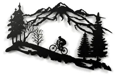Produktbild von Metall-Wandkunst für Biker, Thema Bergbau und Radfahrer, Wanddekoration für Fahrradliebhaber, Geschenkidee, Heimdekoration, Wandbehänge (45,7 x 27,9 cm)