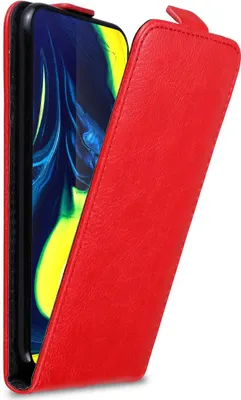 Produktbild von Cadorabo Hülle für Samsung Galaxy A80 / A90 4G Schutz Hülle in Rot Flip Etui Handyhülle Case Cover