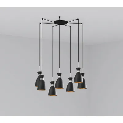 Produktbild von RETRO Hängelampe schwarz und kupfer 7L 20050-7L