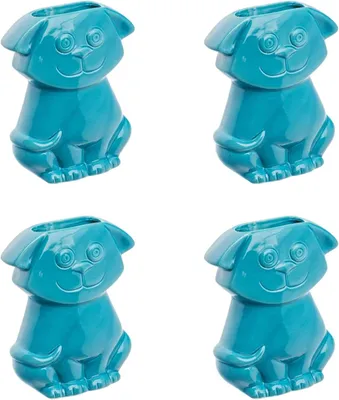 Productafbeelding van Luchtbevochtiger 4-delige set keramische hond blauw voor bevestiging aan radiator verwarming waterverdamper diffuser a1512